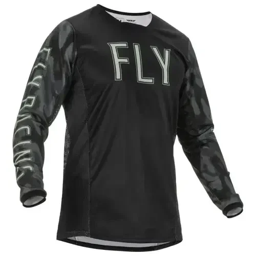 Fly Racing Kinetic SE Tactic Black Grey Camo Motocross BMX Jersey Adult XXL