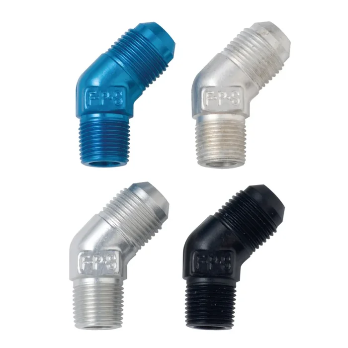 Fragola Aluminum 45 Pipe Thread to AN Adapter –12 AN x 1/2 NPT
