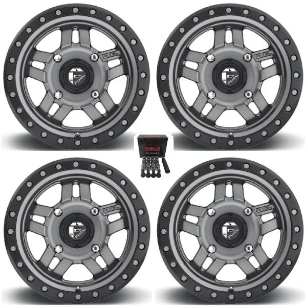 Fuel Anza ATV Wheels Gunmetal 14″ Polaris Sportsman / RZR / Ranger