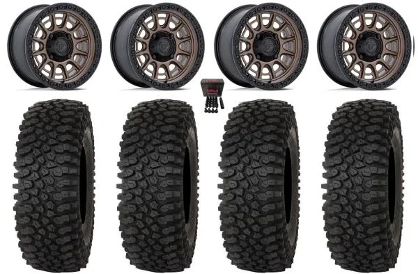Fuel Cycle 15″ Wheels Bronze +38mm 32″ Roctane STX Tires Can-Am Maverick X3 / Honda Pioneer 1000 / Talon