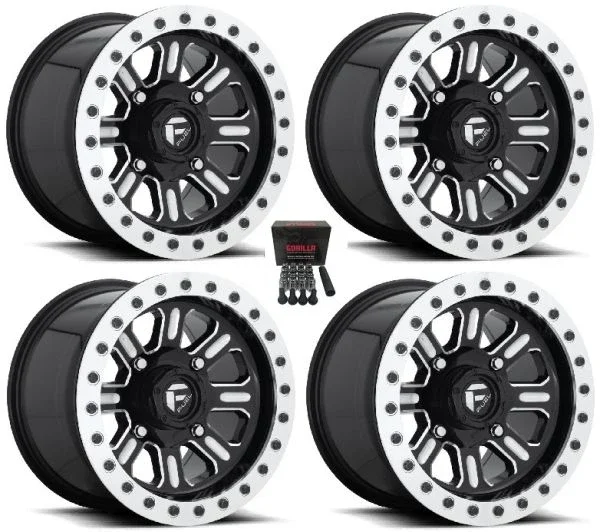 Fuel Hardline Beadlock 15″ UTV Wheels Black Kawasaki Teryx Mule
