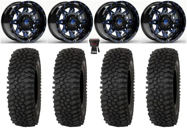 Fuel Lethal 15″ Wheels Blue 35″ Roctane ST Tires Polaris Sportsman / RZR / Ranger