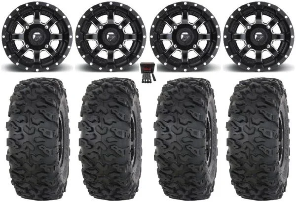Fuel Maverick 15″ Wheels Black 33″ Roctane T4 Tires Polaris Sportsman / RZR / Ranger
