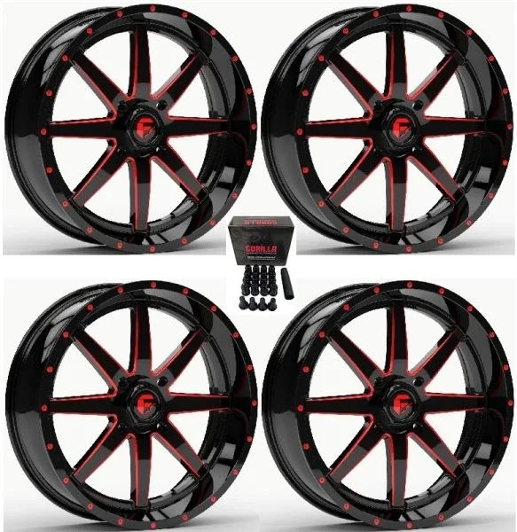 Fuel Maverick ATV Wheels Red/Black 18″ Can-Am Commander Maverick Renegade Outlander Defender