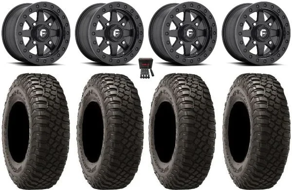 Fuel Maverick Bdlk Bk 15″ Wheels 35″ BFG KM3 Tires Can-Am Maverick X3 / Honda Pioneer 1000 / Talon