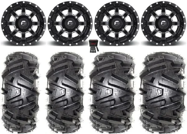Fuel Maverick Black 14″ Wheels 27″ Moto MTC Tires Sportsman 550 850 1000