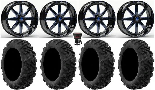 Fuel Maverick Blue 20″ Wheels 34″ Moto MTC Tires Polaris RZR XP 1000 / PRO XP / Ranger XP 900/1000