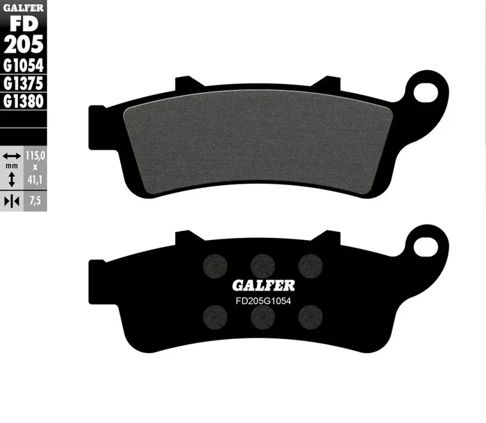 Galfer 17-205S FD205G1054 BRAKE PADS SEMI METALLIC FD205G1054