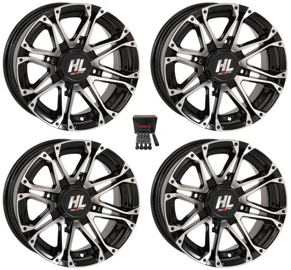 High Lifter by STI HL3 12″ Wheels Machined Kawasaki Mule Pro FXT KRX / Yamaha Wolverine RMAX / YXZ 2019+