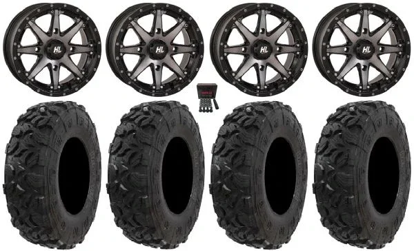 High Lifter HL10 14″ Wheels Smoke 27″ Harvester Tires Polaris Sportsman / RZR / Ranger