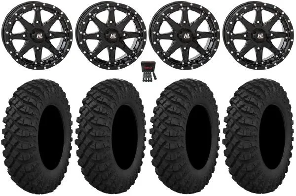 High Lifter HL10 15″ Wheels Black 32″ Crawler XP Tires Can-Am Maverick X3 / Honda Pioneer 1000 / Talon
