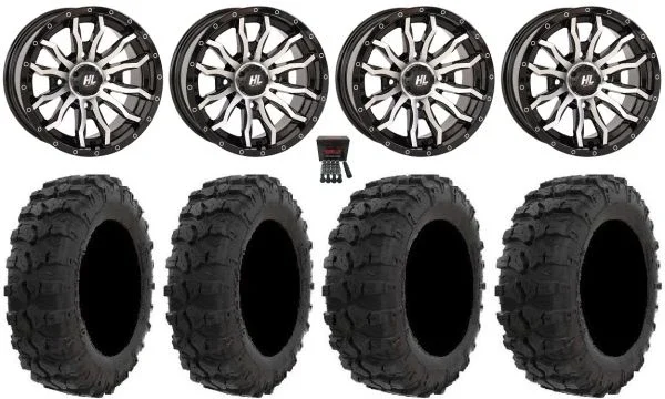 High Lifter HL21 14″ Wheels Machined 29″ Dual Threat Tires Polaris Sportsman / RZR / Ranger