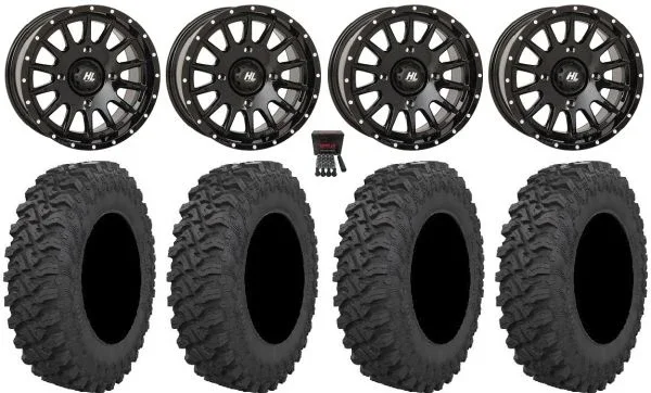 High Lifter HL25 15″ Wheels Bk 30″ Pro Runner Tires Can-Am Commander Maverick Renegade Outlander Defender
