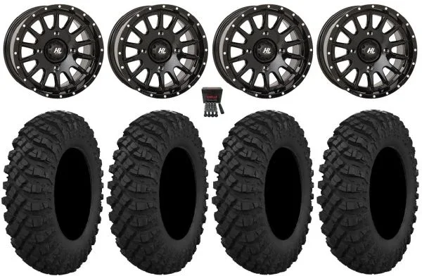 High Lifter HL25 15″ Wheels Bk 32″ Crawler XP Tires Can-Am Maverick X3 / Honda Pioneer 1000 / Talon