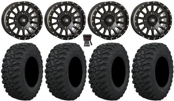 High Lifter HL25 15″ Wheels Bk 32″ Trekker Tires Kawasaki Teryx Mule