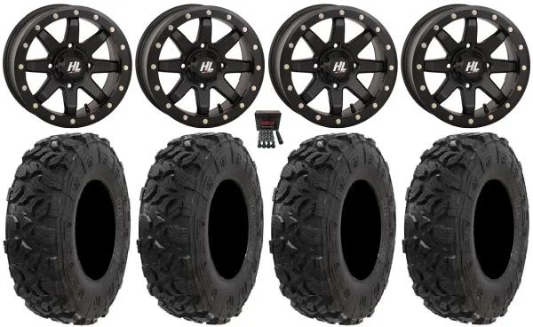 High Lifter HL9 Bdlk 14″ Wheels Bk 27″ Harvester Tires Sportsman 550 850 1000