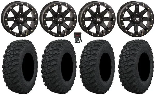 High Lifter HL9 Bdlk 14″ Wheels Bk 6+1 27″ Trekker Tires Polaris Sportsman / RZR / Ranger