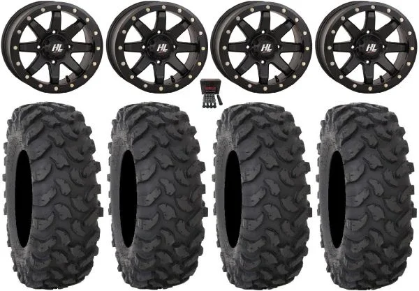 High Lifter HL9 Bdlk 15″ Wheels Bk 37″ XTR370 Tires Can-Am Maverick X3 / Honda Pioneer 1000 / Talon
