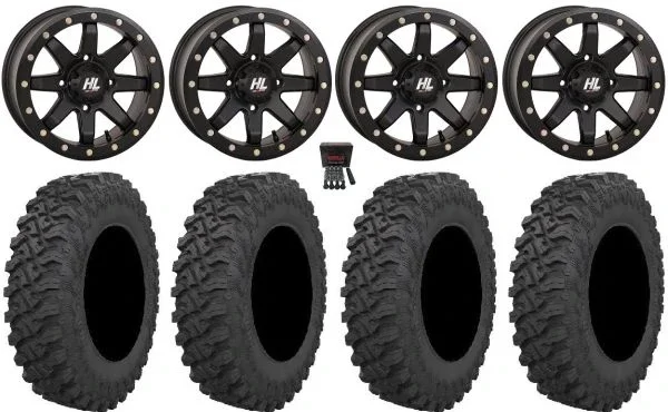 High Lifter HL9 Bdlk 15″ Wheels Bk 4+3 32″ Pro Runner Tires Kawasaki Teryx Mule