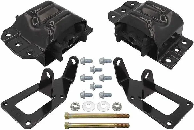 ICT Billet Motor Mount Kit – Black – GM LT-Series – GM Fullsize Truck 1973-87