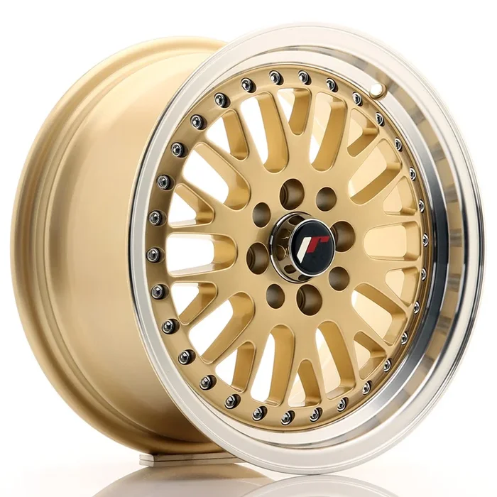 JR Wheels JR10 15×7 ET30 4×100/108 Gold w/ Machined Lip