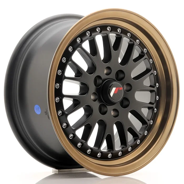 JR Wheels JR10 15×7 ET30 4×100/108 Matt Black w/ Bronze Lip