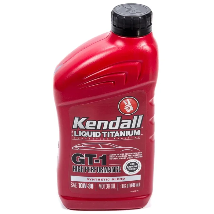 Kendall GT-1 High Performance 10W30 Semi-Synthetic Motor Oil – 1 Quart Bottle