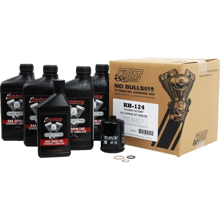 Klotz Oil Change Kit – Fits Polaris and Victory 20W40 [MPN: KH-124]