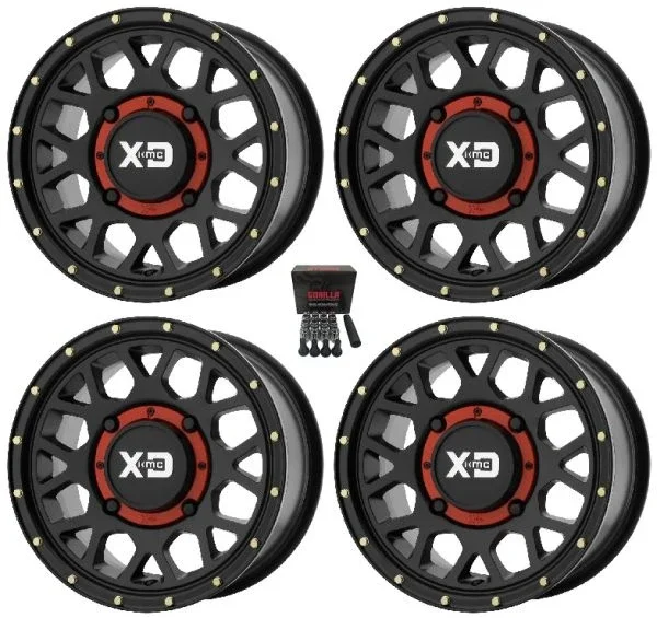 KMC XS135 Grenade ATV Wheels/Rims Black 14″ Sportsman 550 850 1000