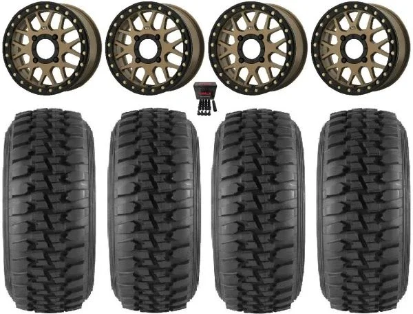 KS235 Grenade 15″ Wheels Bronze 33″ Desert Series Tires Kawasaki Mule Pro FXT KRX / Yamaha Wolverine RMAX / YXZ 2019+