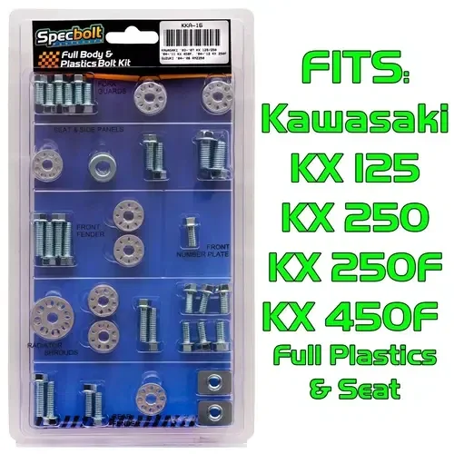 KX KXF Full Body Plastics Bolt Kit KX125 KX250 KX250F KX450F Kawasaki #KKA-16