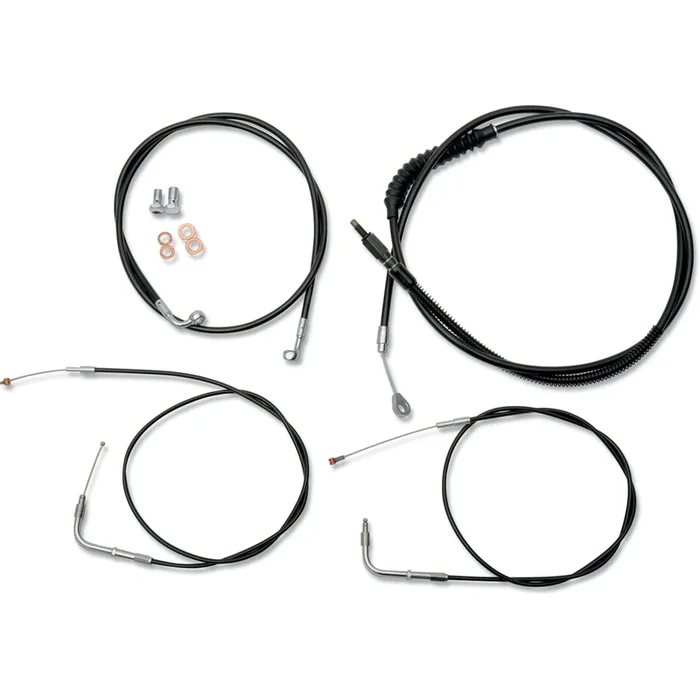 LA Choppers Black Vinyl BraidedbCable/Brake Line Kit For 15 ” – 17 ” Ape Hangers [MPN: LA-8220KT-16B]