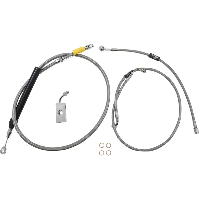 LA Choppers Cable/Brake Line Kit – 15 ” – 17 ” Ape Hanger – Stainless Steel [MPN: LA-8155KT-16]