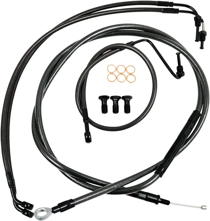 La choppers Standard Midnight Braided Handlebar Cable/Brake Line Kit – 18″-20″ Ape Hangers – ’14-’16 FLHR 2014-2016 Harley Davidson FLHR Road King