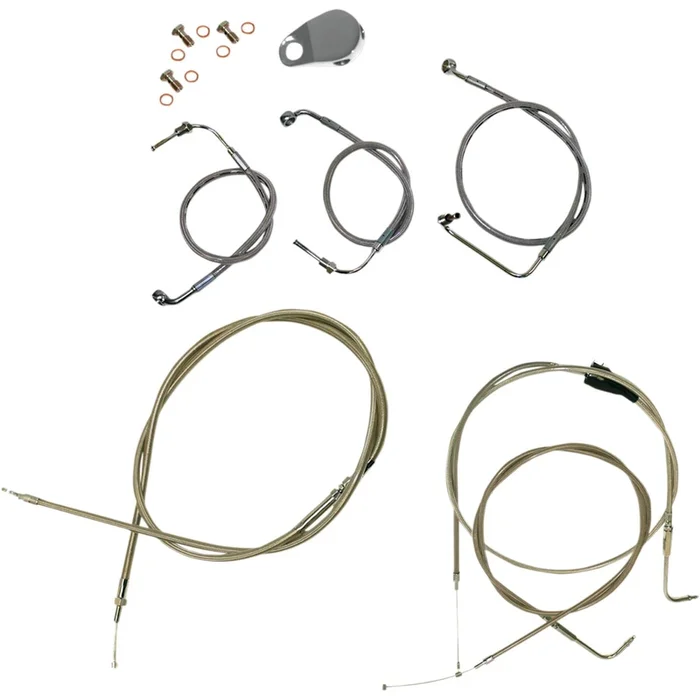 LA Choppers Standard Stainless Braided Handlebar Cable/Brake Line Kit [MPN: LA-8006KT-19]