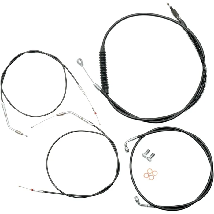 LA Choppers Vinyl Braided Cable/BrakeLine Kit For 12-14 ” Ape Hanger Handlebars [MPN: LA-8300KT-13B]