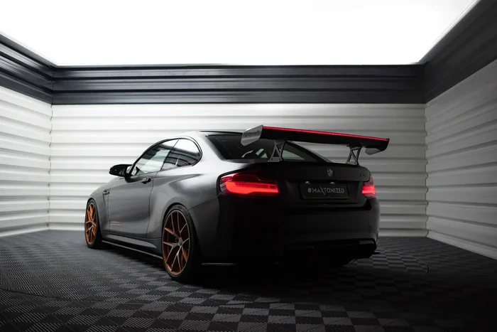 Maxton Design Carbon Spoiler With Internal Brackets Uprights + LED BMW M2 F87 / 2 / 2 M-Pack F22 CF-BM-M2-F87-WING5-INT-245-P+LED