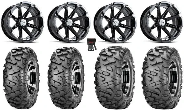 MSA Black Diesel 14″ UTV Wheels 29″ BigHorn Tires Can-Am Maverick X3 / Honda Pioneer 1000 / Talon