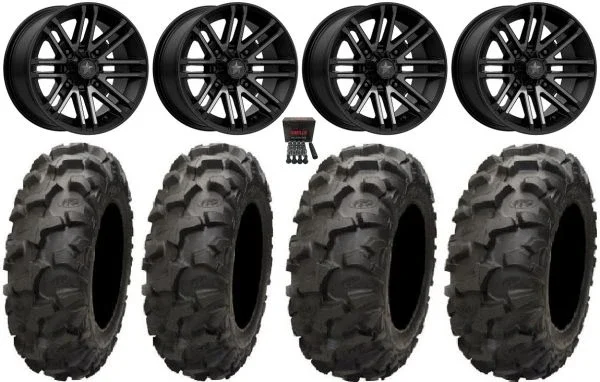 MSA Black Rogue 14″ ATV Wheels 30″ Blackwater Tires Can-Am Commander Maverick Renegade Outlander Defender