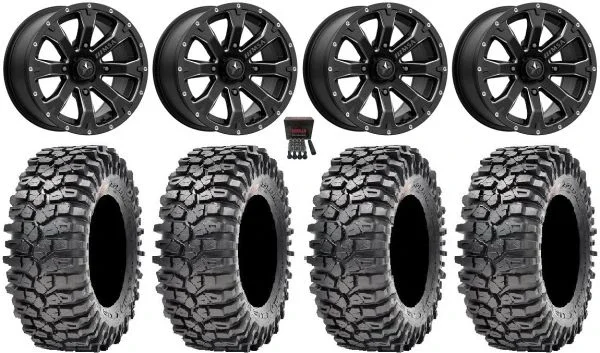 MSA Bounty 15″ Wheels Black 35″ Roxxzilla Tires Can-Am Maverick X3 / Honda Pioneer 1000 / Talon