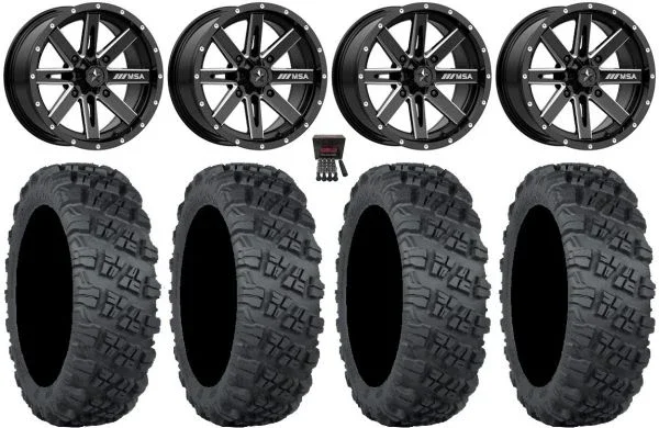 MSA Boxer 15″ Wheels Milled 30″ Versa Cross V3 Tires Polaris RZR XP 1000 / PRO XP / Ranger XP 900/1000