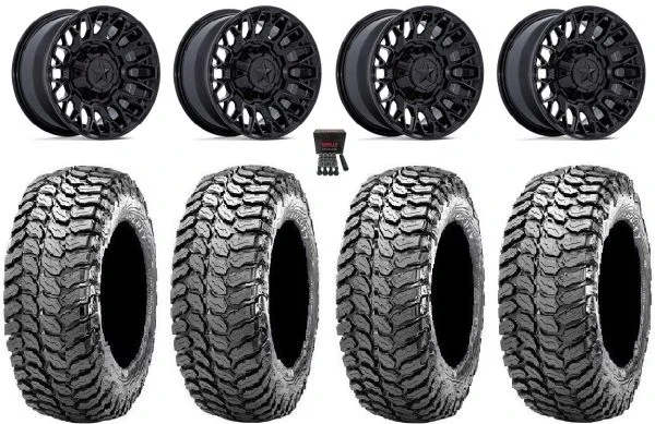 MSA Clubber 14″ Wheels Black 30″ Liberty Tires Kawasaki Teryx Mule