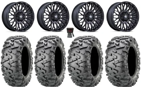MSA Clubber 14″ Wheels Black DDT 27″ BigHorn 2.0 Tires Kawasaki Mule Pro FXT KRX / Yamaha Wolverine RMAX / YXZ 2019+
