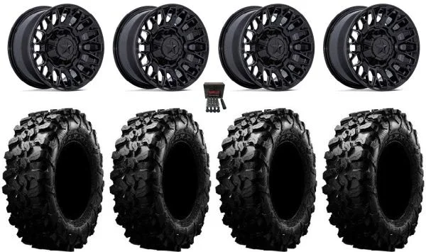 MSA Clubber 15″ Wheels Black 29″ Carnivore Tires Polaris RZR XP 1000 / PRO XP / Ranger XP 900/1000