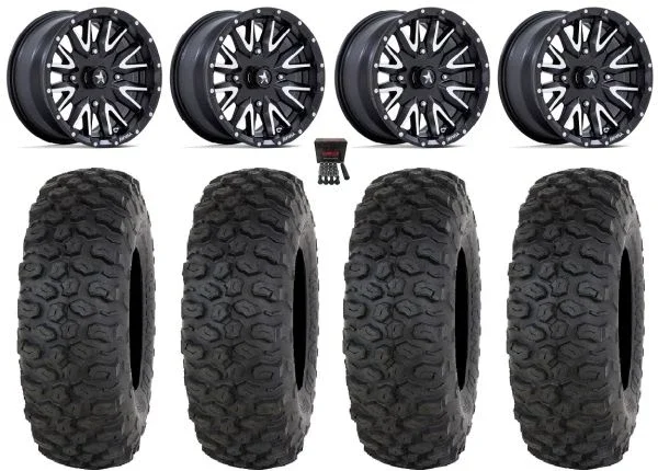 MSA Creed 15″ Wheels Machined 32″ Chicane DS Tires Can-Am Maverick X3 / Honda Pioneer 1000 / Talon