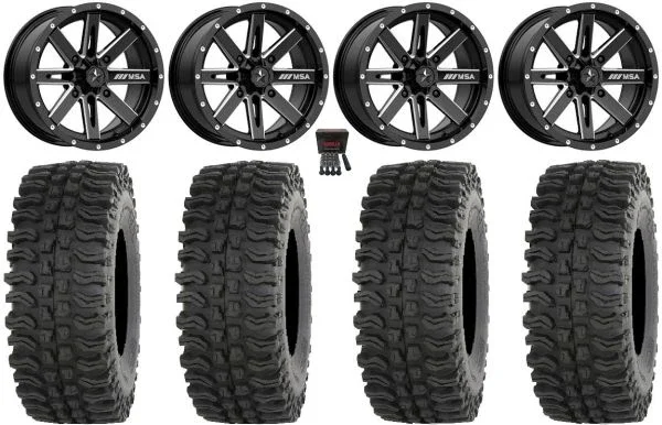 MSA Milled Boxer 15″ ATV Wheels 35″ BDC Tires Polaris Sportsman / RZR / Ranger