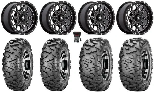 MSA Portal 14″ Wheels Milled 29″ BigHorn Tires Can-Am Maverick X3 / Honda Pioneer 1000 / Talon