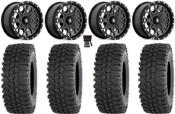 MSA Portal 14″ Wheels Milled 32″ BDC Tires Can-Am Maverick X3 / Honda Pioneer 1000 / Talon
