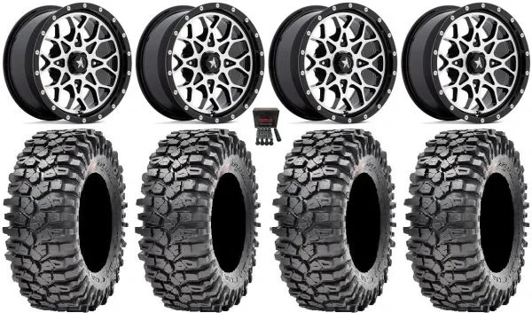 MSA Portal 15″ Wheels Machined 32″ Roxxzilla 396 Tires Polaris RZR XP 1000 / PRO XP / Ranger XP 900/1000