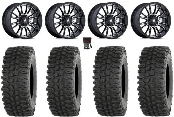 MSA ThunderLips 14″ Wheels Machined 28″ BDC Tires Can-Am Maverick X3 / Honda Pioneer 1000 / Talon